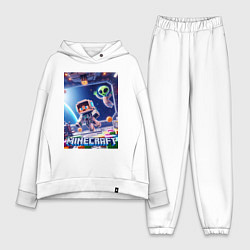 Женский костюм оверсайз Инопланетянин следит за космонавтом - Майнкрафт, цвет: белый