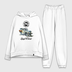 Женский костюм оверсайз Грузовик Тойота ретро, цвет: белый