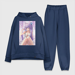 Женский костюм оверсайз Геншин Кэ Цин, цвет: тёмно-синий