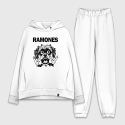 Женский костюм оверсайз Ramones - rock dog, цвет: белый