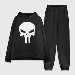 Женский костюм оверсайз Punisher logo, цвет: черный