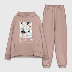 Женский костюм оверсайз Seungmin stray kids cute, цвет: пыльно-розовый