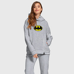 Женский костюм оверсайз Бэтмен логотип, цвет: меланж — фото 2