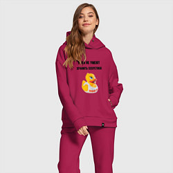 Женский костюм оверсайз Утки не хранят секретов, цвет: маджента — фото 2
