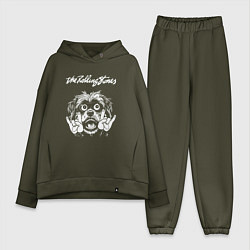 Женский костюм оверсайз Rolling Stones rock dog, цвет: хаки
