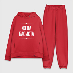 Женский костюм оверсайз Жена басиста на темном, цвет: красный