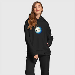 Женский костюм оверсайз Санта на оленях - светлый, цвет: черный — фото 2