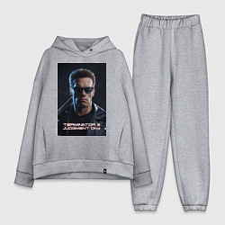 Женский костюм оверсайз Арнольд - терминатор, цвет: меланж