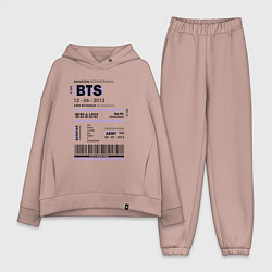 Женский костюм оверсайз Bts ticket, цвет: пыльно-розовый