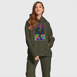 Женский костюм оверсайз Tetris, цвет: хаки — фото 2