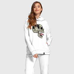 Женский костюм оверсайз Крик черепа, цвет: белый — фото 2