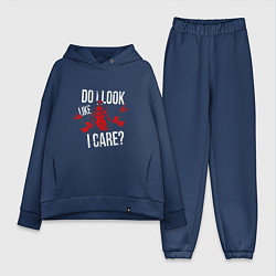 Женский костюм оверсайз Do i look like i care - дэдпул, цвет: тёмно-синий