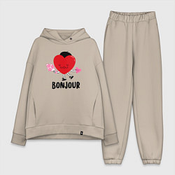 Женский костюм оверсайз Бонжур, цвет: миндальный