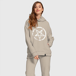 Женский костюм оверсайз Star pentagram, цвет: миндальный — фото 2