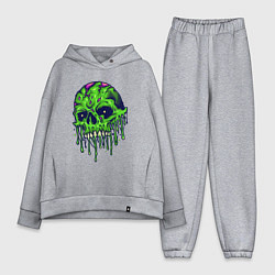 Женский костюм оверсайз Green skull, цвет: меланж