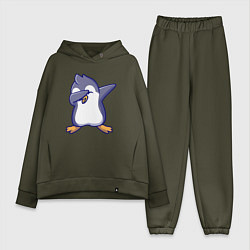 Женский костюм оверсайз Dab penguin, цвет: хаки