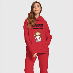 Женский костюм оверсайз Рыжая стерва, цвет: красный — фото 2