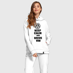 Женский костюм оверсайз Keep Calm & Drive VW, цвет: белый — фото 2