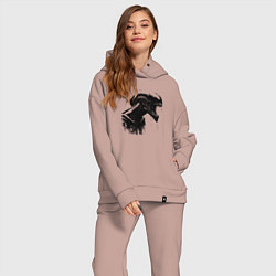 Женский костюм оверсайз Мощный ксеноморф, цвет: пыльно-розовый — фото 2