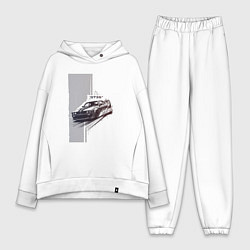Женский костюм оверсайз Спорткар для уличной гонки, цвет: белый