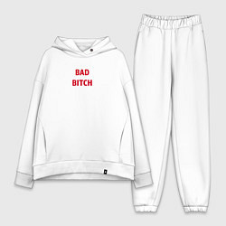Женский костюм оверсайз Bad bitch, цвет: белый