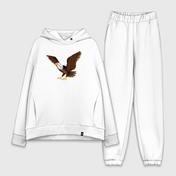 Женский костюм оверсайз Орёл мультяшный, цвет: белый