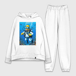 Женский костюм оверсайз Homer diving - ai art fantasy, цвет: белый