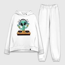 Женский костюм оверсайз Диджей инопланетянин, цвет: белый