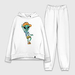 Женский костюм оверсайз Инопланетянин в кепке танцует, цвет: белый