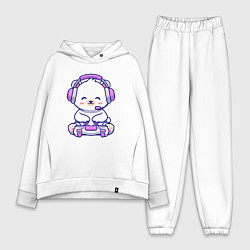 Женский костюм оверсайз Белый медведь геймер, цвет: белый