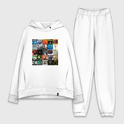 Женский костюм оверсайз Nirvana - обложки, цвет: белый