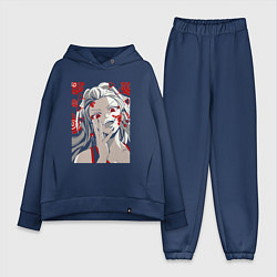 Женский костюм оверсайз Клинок, рассекающий демонов Даки, цвет: тёмно-синий