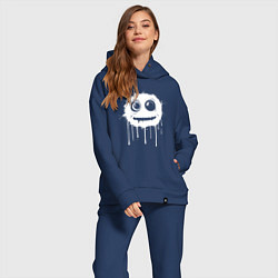 Женский костюм оверсайз Безумный смайл, цвет: тёмно-синий — фото 2