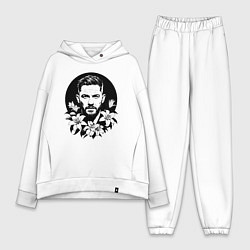 Женский костюм оверсайз Том Харди в цветочном обрамлении, цвет: белый