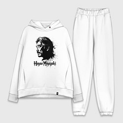 Женский костюм оверсайз Хаяо Миядзаки в черной краске, цвет: белый