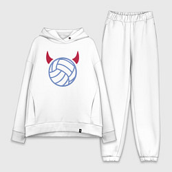 Женский костюм оверсайз Volleyball devil, цвет: белый