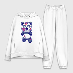 Женский костюм оверсайз Зомби панда, цвет: белый