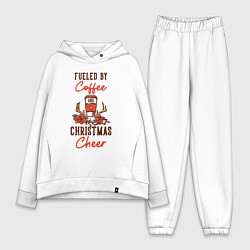 Женский костюм оверсайз Новогоднее настроение, цвет: белый