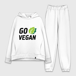 Женский костюм оверсайз Go vegan, цвет: белый