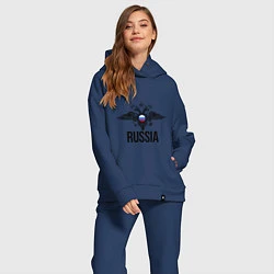 Женский костюм оверсайз Russia, цвет: тёмно-синий — фото 2