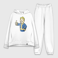 Женский костюм оверсайз Fallout vault boy, цвет: белый