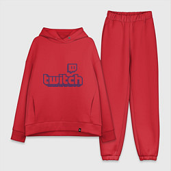 Женский костюм оверсайз Twitch Logo, цвет: красный
