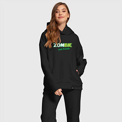 Женский костюм оверсайз Zombie - eat fresh, цвет: черный — фото 2