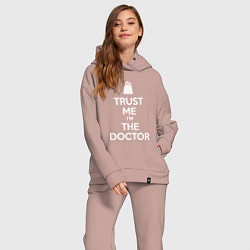 Женский костюм оверсайз Trust me Im the doctor, цвет: пыльно-розовый — фото 2