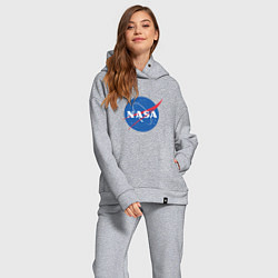 Женский костюм оверсайз NASA: Logo, цвет: меланж — фото 2