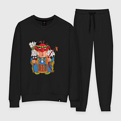 Костюм хлопковый женский Забавные Индейцы 7, цвет: черный