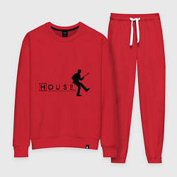 Костюм хлопковый женский House MD, цвет: красный