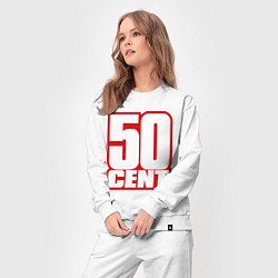 Костюм хлопковый женский 50 cent, цвет: белый — фото 2