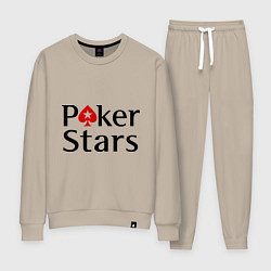 Костюм хлопковый женский Poker Stars, цвет: миндальный