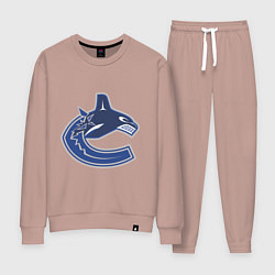 Костюм хлопковый женский Vancouver Canucks, цвет: пыльно-розовый